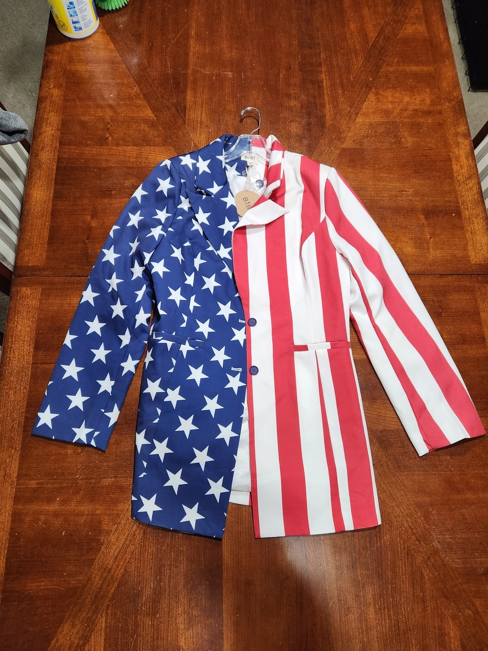 New Men's Stars & Stripes Lightweight Blazer - Red, White & Blue Size Large